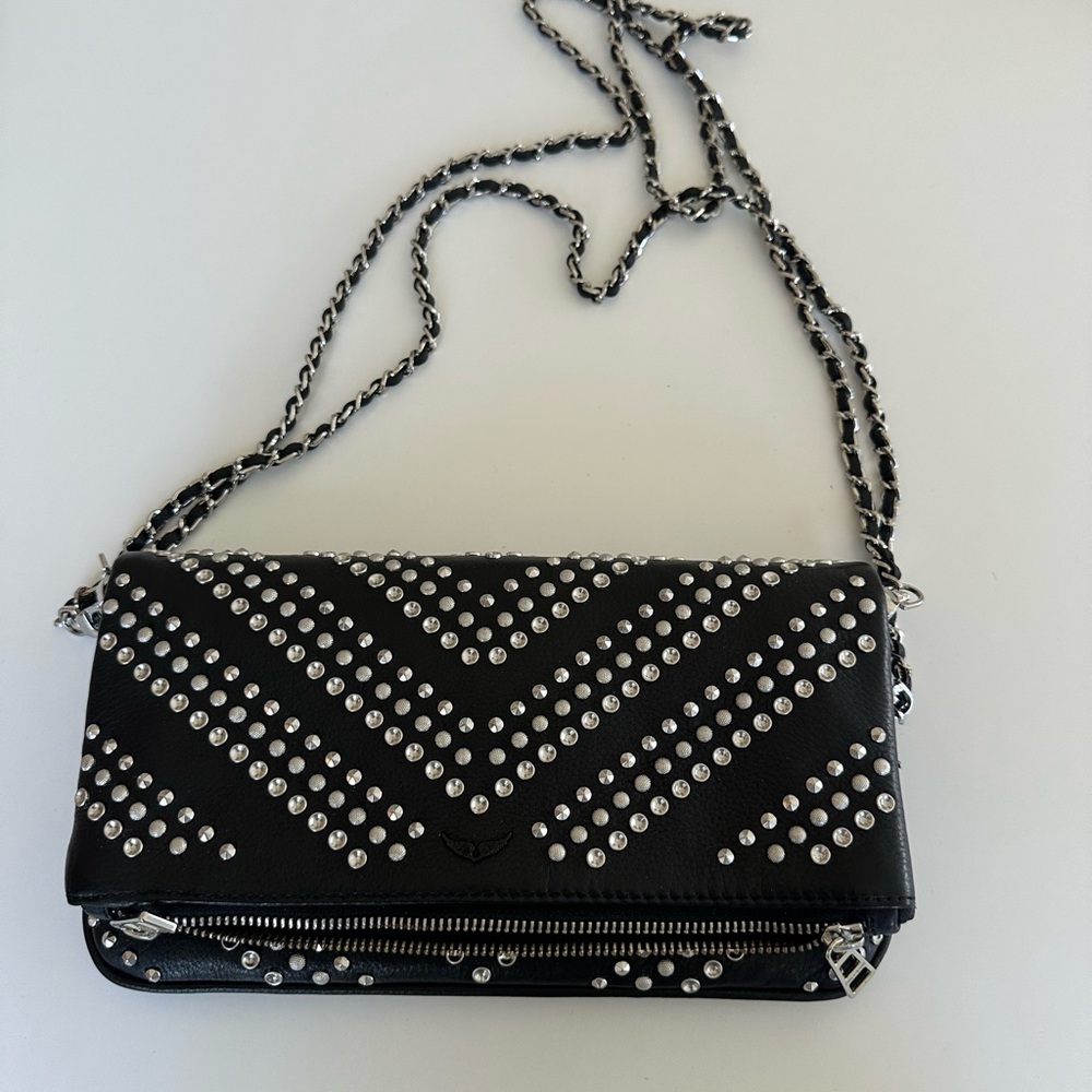 ZADIG & VOLTAIRE Studded Black Chain Bag NEW, never used